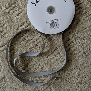 100 yd Roll Spool Silver Gray Ribbon Polyester Fabric Apparel Quality 5/8" wide